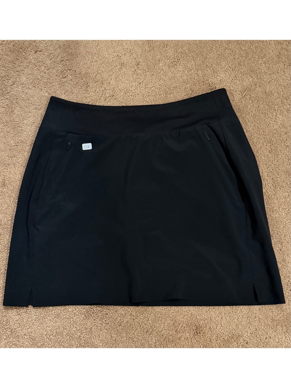 Athleta Soho Skort Black Size 6 with Built-in Shorts and Zippered Pockets